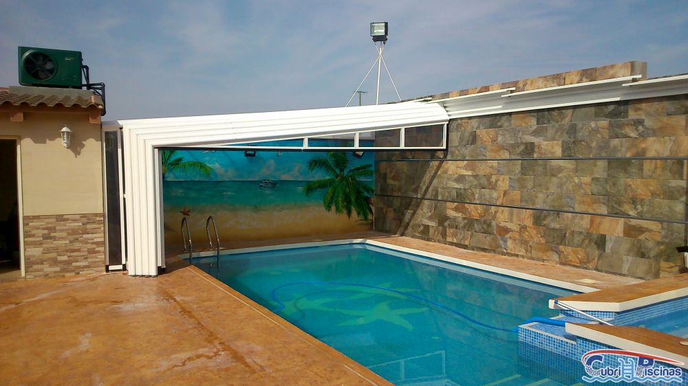CubriPiscinas - Cubiertas Altas telescópicas adosadas - Cubiertas para